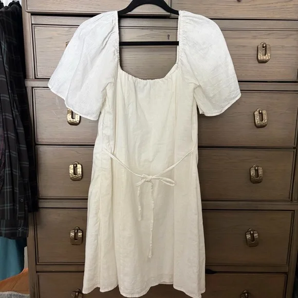 Abercrombie & Fitch Linen-Blend Button-Through Mini Dress LT - Picture 7 of 8